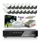 Super oferta!!!!  KIT 4 TUDO INSTALADO!!! - DVR 16 Canais Flex 1080n E 16 Câmeras Hd 720p