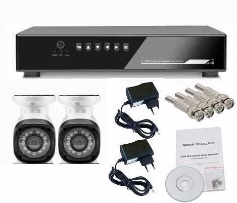 KIT DE MONITORAMENTO TUDO INSTALADO!!! - DVR 04 Canais Flex 1080n E 2 Câmeras Hd 720p